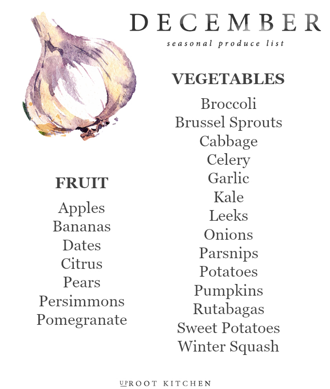 December Seasonal Produce List