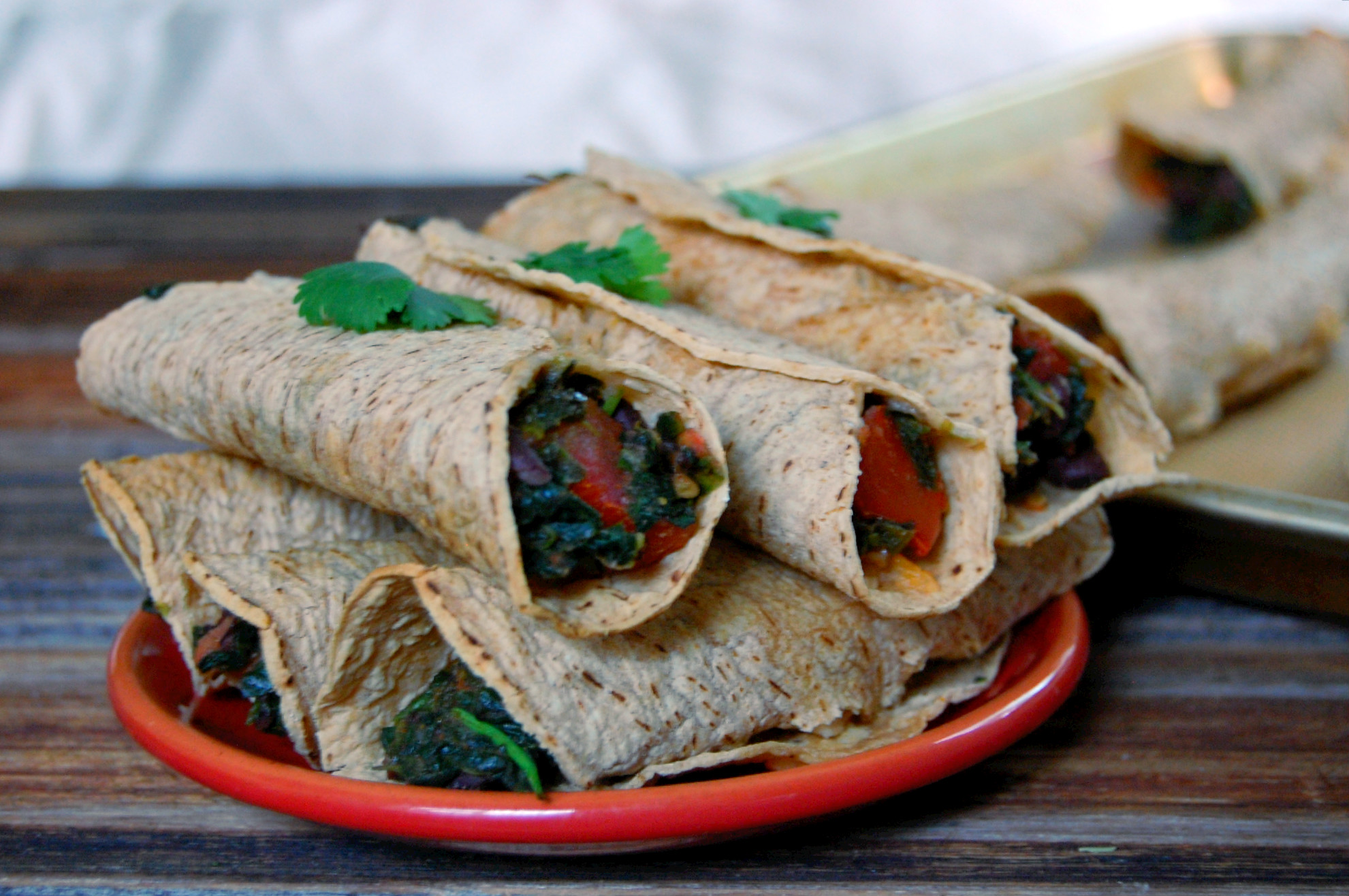 Black Bean and Spinach Flautas (baked taquitos) | Uproot Kitchen