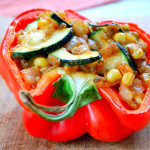 Cheesy Stuffed Peppers with Zucchini and Corn