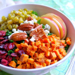 Fall Harvest Kale Salad with Tahini Dressing