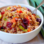 Brown Rice Stuffing with Cranberries, Leeks, and Thyme