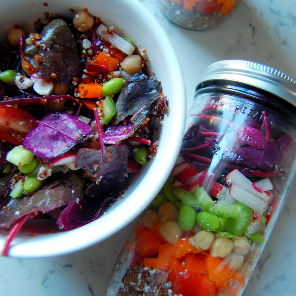 Hearty Rainbow Mason Jar Salads #vegetarian | Uproot from Oregon