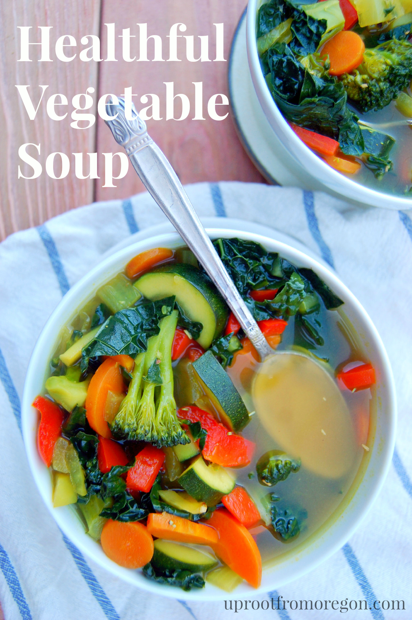 Healthful Vegetable Soup with a rich cumin and tumeric broth (spices ...