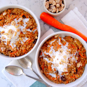 Spiced Carrot Steel-Cut Oatmeal with Apples, Raisins, Coconut, and Walnuts | uprootfromoregon.com