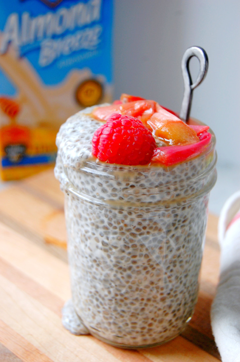 Vanilla Bean Chia Seed Pudding with Roasted Rhubarb | Uproot Kitchen
