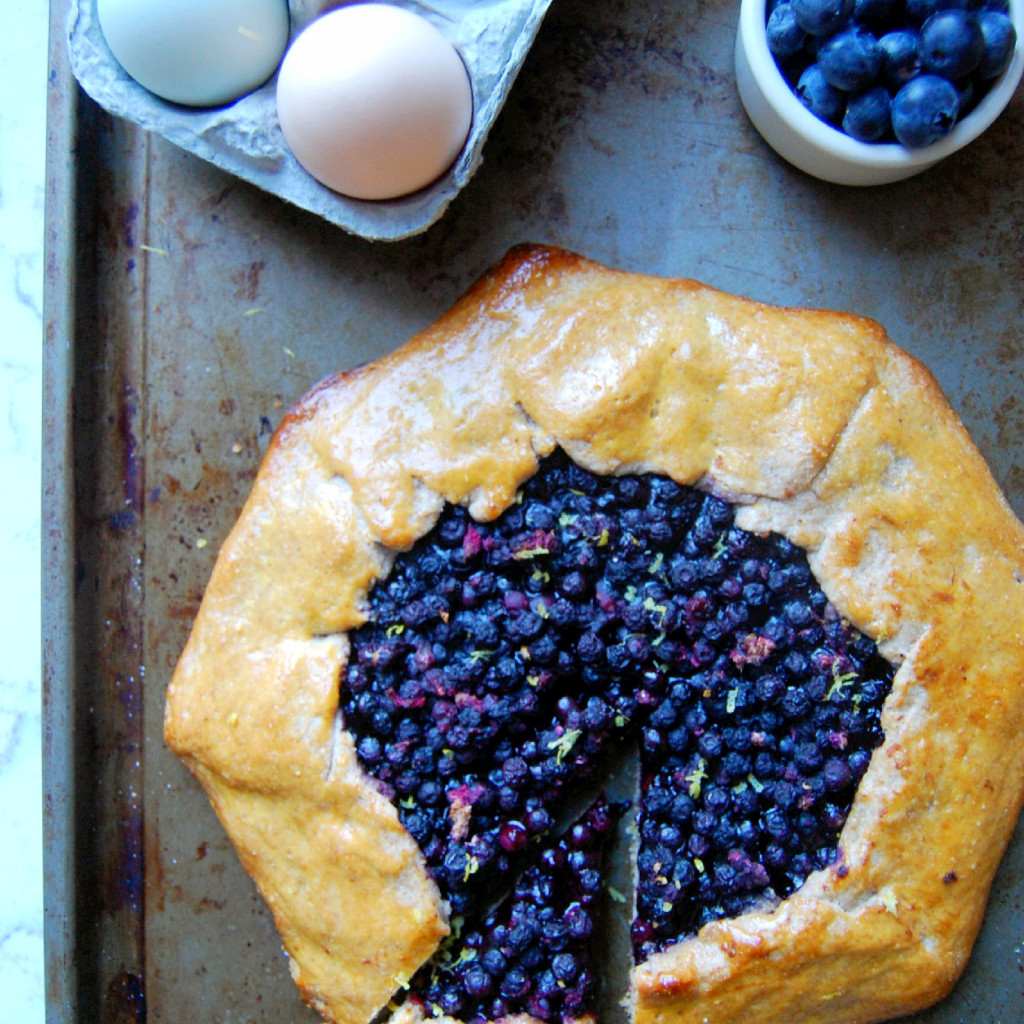 A recipe for a simple Rustic Wild Blueberry Whole Wheat Tart - a perfect summer breakfast or simple dessert | uprootkitchen.com