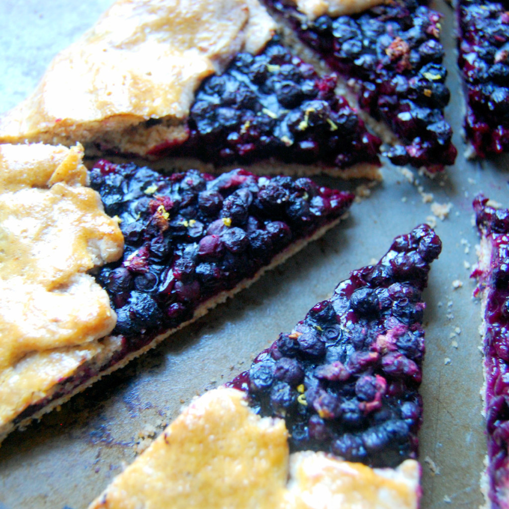 A simple pie recipe for a summer Rustic Wild Blueberry Tart with whole wheat flour and low sugar - perfect for breakfast or dessert! | uprootkitchen.com