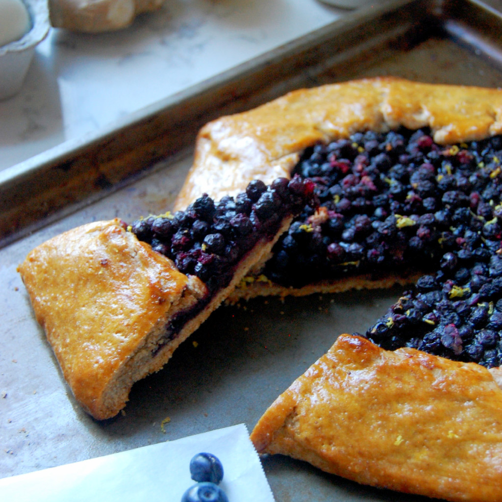 Rustic Wild Blueberry Tart with whole wheat flour, reduced sugar, and hints of ginger and lemon | uprootkitchen.com