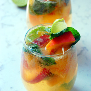 Peach Coconut Mojito Mocktail | Healthy Beverage Recipe