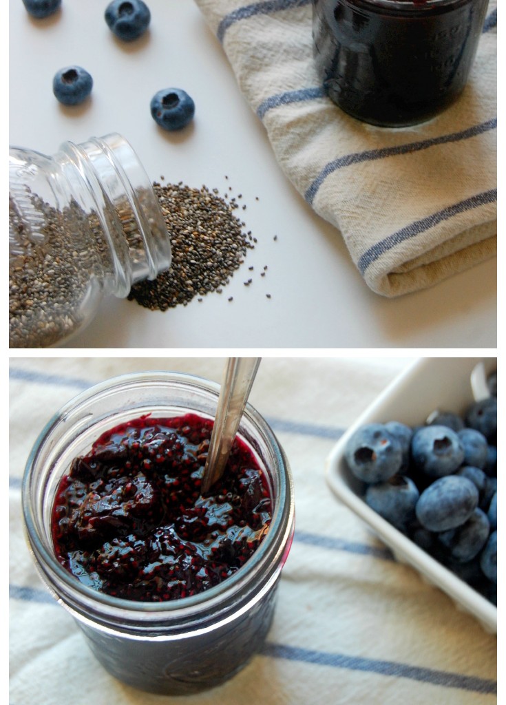 Blueberry Chia Jam - perfect for topping oatmeal, toast, or baked goods! Try this 3 ingredient jam recipe made with chia seeds. | uprootkitchen.com