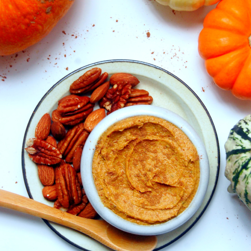 Pumpkin Pecan Almond Butter, a delightful nut butter spread perfect for fall breakfasts | uprootfromoregon.com