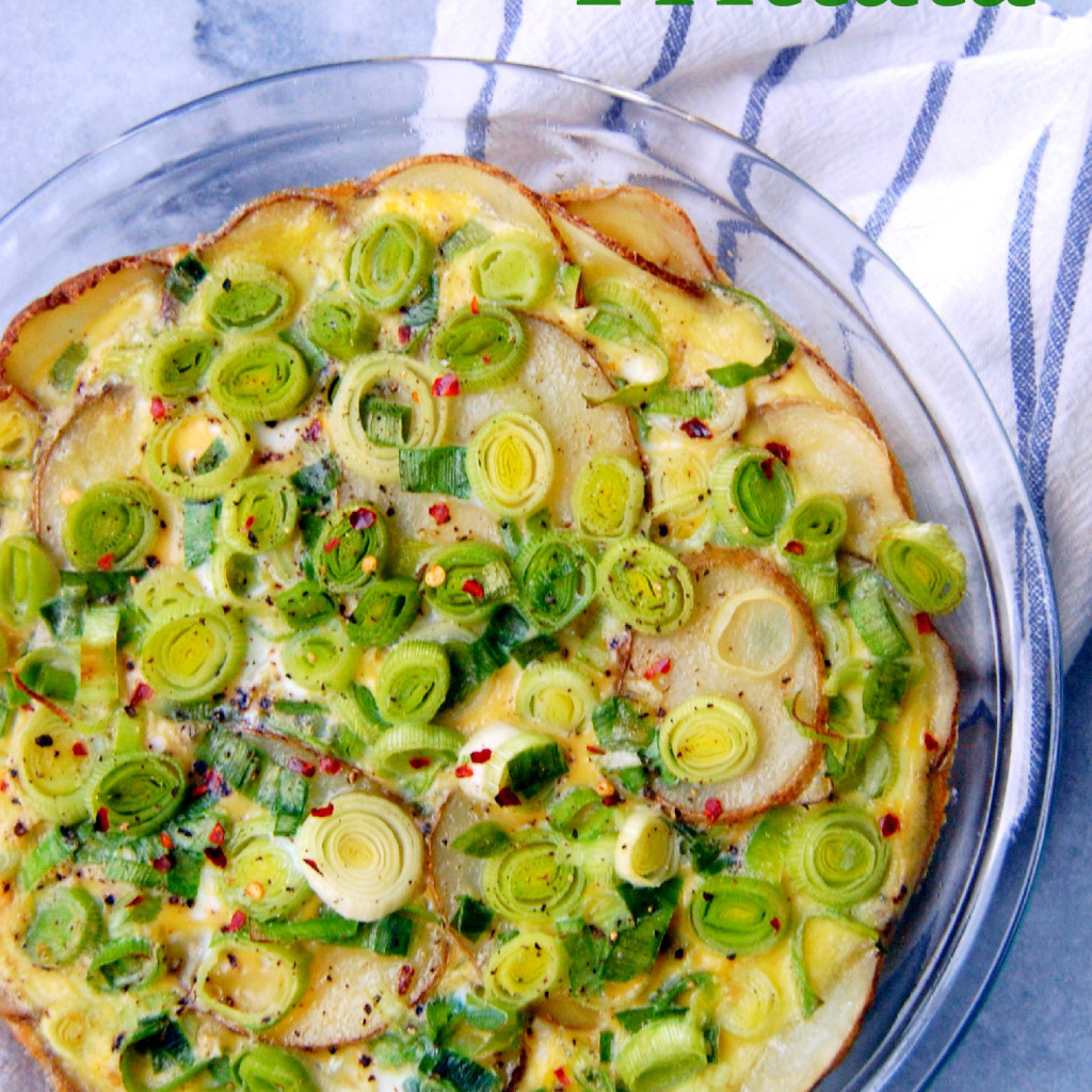 This Potato Leek Frittata is more similar to a quiche, with a potato crust and great flavor from the leeks. Serves 4-6. | uprootfromoregon.com