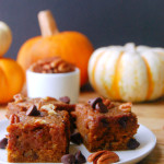 Pumpkin Blondies with Pecans and Chocolate Chips