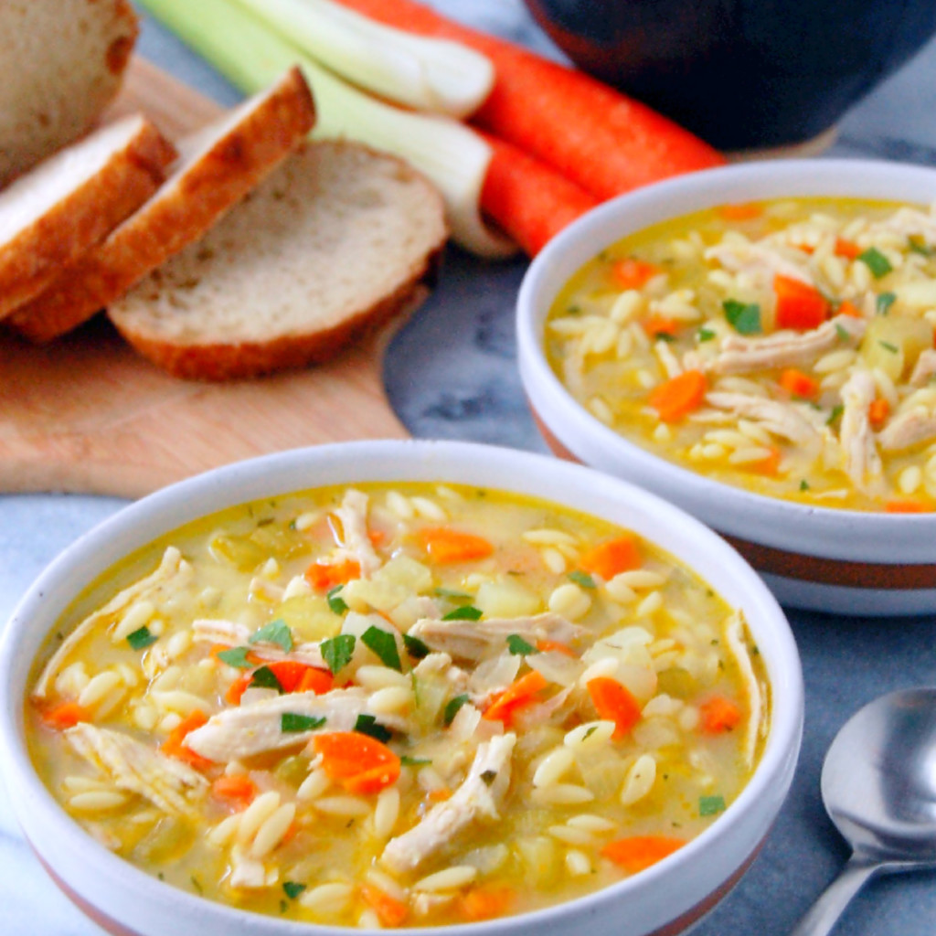 Turkey and Orzo Soup, the perfect winter warmer filled with vegetables and a zesty, flavorful broth | uprootfromoregon.com