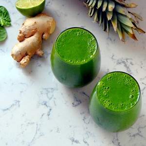 A refreshing and vitamin-packed Ginger Lime Green Smoothie | uprootkitchen.com