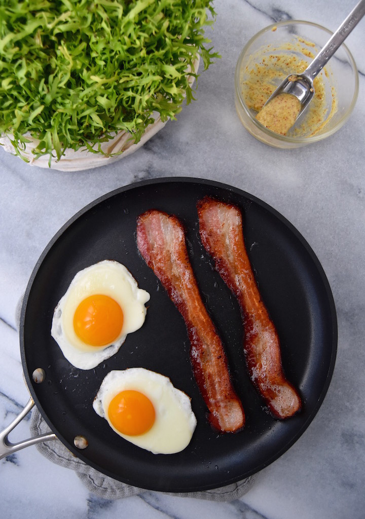 Bacon and Eggs for a Frisée Breakfast Salad | uprootkitchen.com