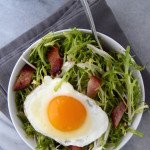 Frisée Breakfast Salad with Bacon and Eggs