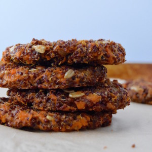 A simple recipe for homemade Quinoa and Sweet Potato Veggie Burgers | uprootkitchen.com