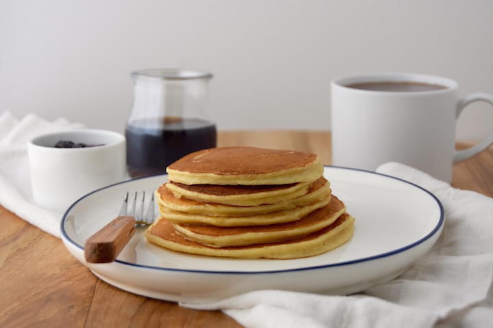 Whole Wheat Yogurt Pancakes - a 10 minute high protein breakfast recipe. | uprootkitchen.com