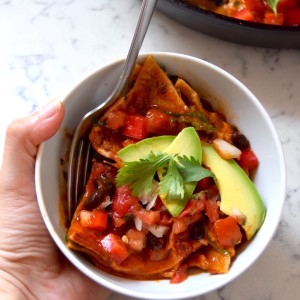 Black Bean and Spinach Enchilada Skillet Casserole | uprootkitchen.com