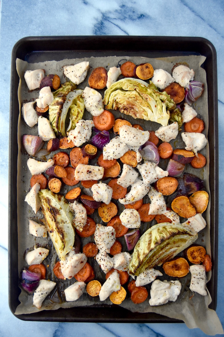 One Pan Roasted Chicken and Fall Vegetables