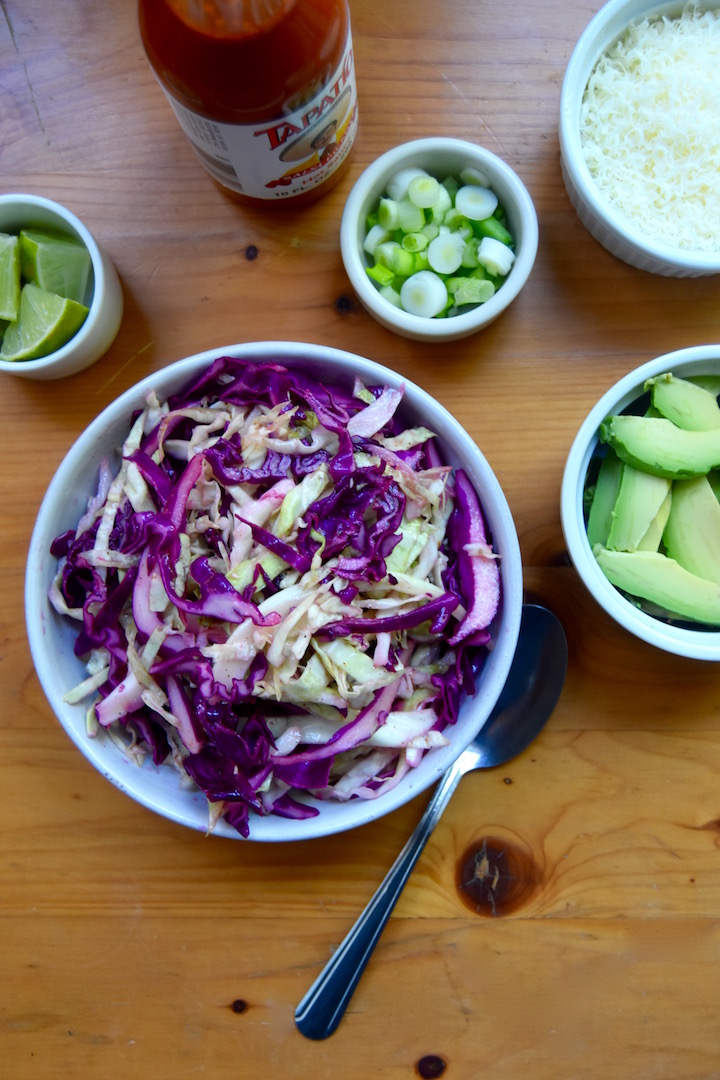 Simple Zesty Cabbage Slaw for a taco bar