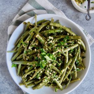 Roasted Green Beans with Lemon Herb Gremolata | uprootkitchen.com