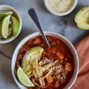 Butternut Squash Enchilada Soup - stovetop or slow cooker | uprootkitchen.com