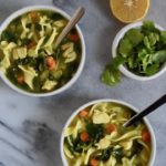 Ginger Chicken Noodle Soup with greens | uprootkitchen.com